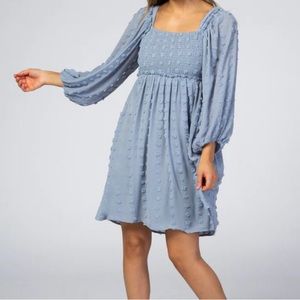 PinkBlush Chiffon Textured Dot Dress